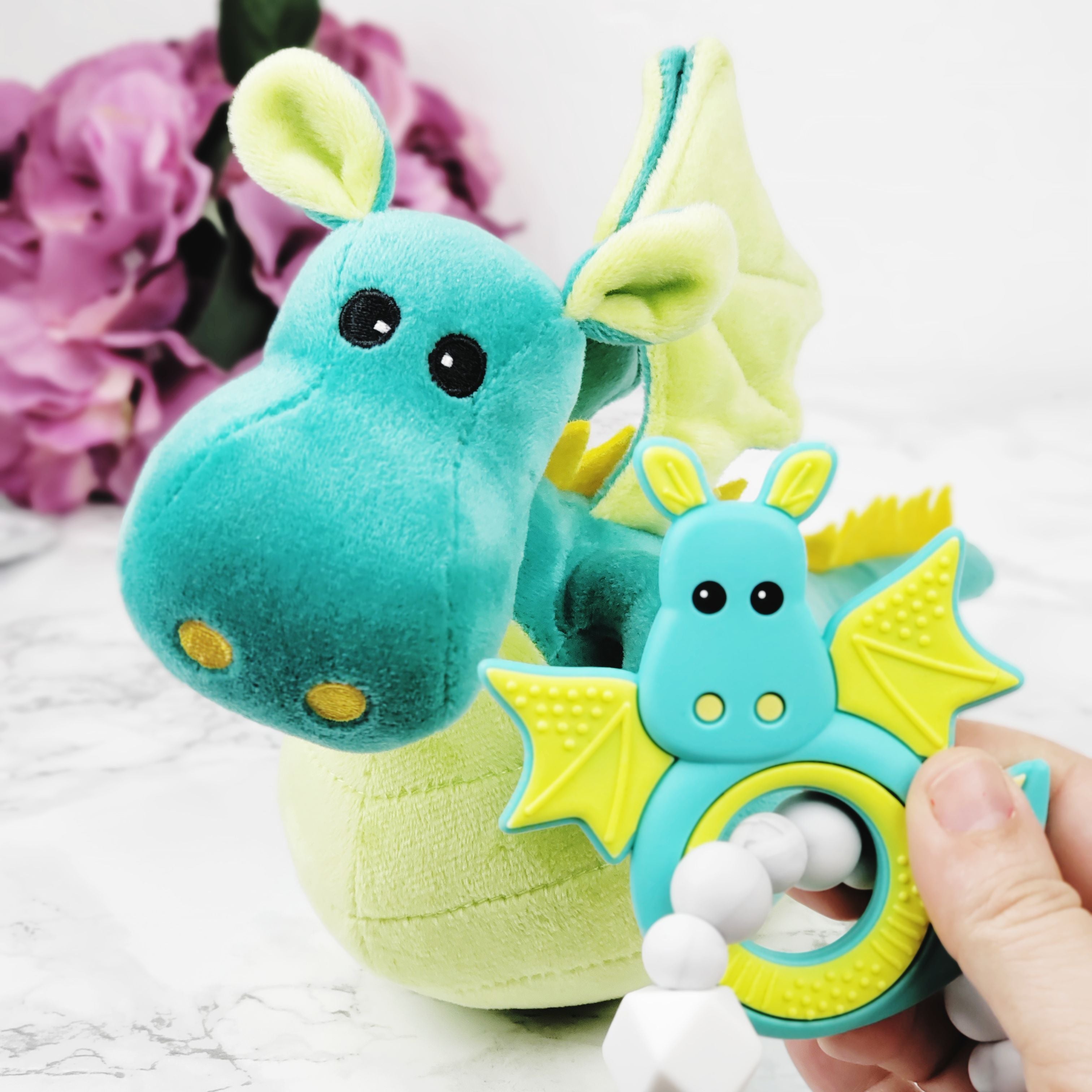 Dragon Teething Ring - Teal  Dragon Teething Ring - Teal