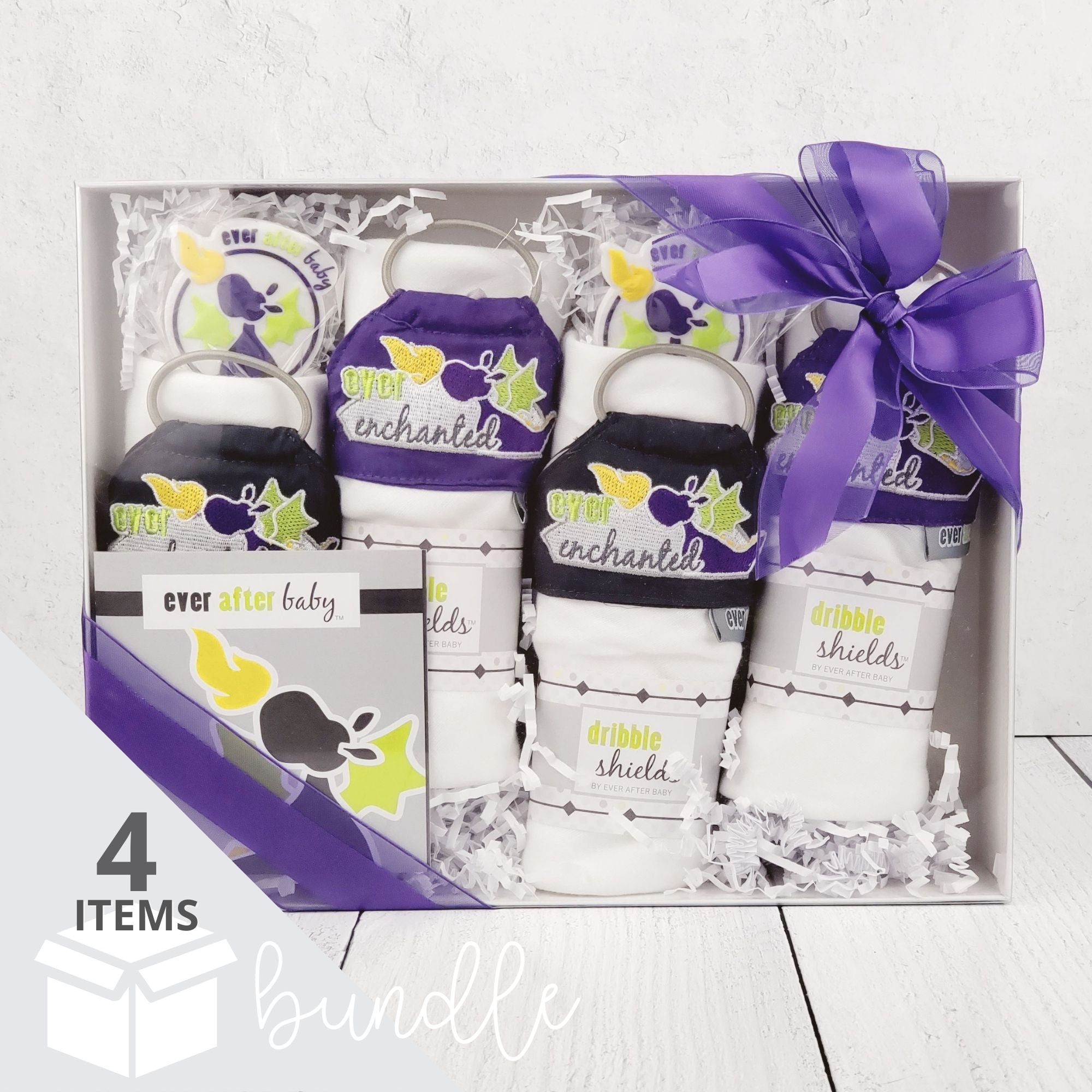 Dribble Shield™ Burp Cloths 4-pack Gift Set in Enchanted  Dribble Shield™ Burp Cloths 4-pack Gift Set in Enchanted