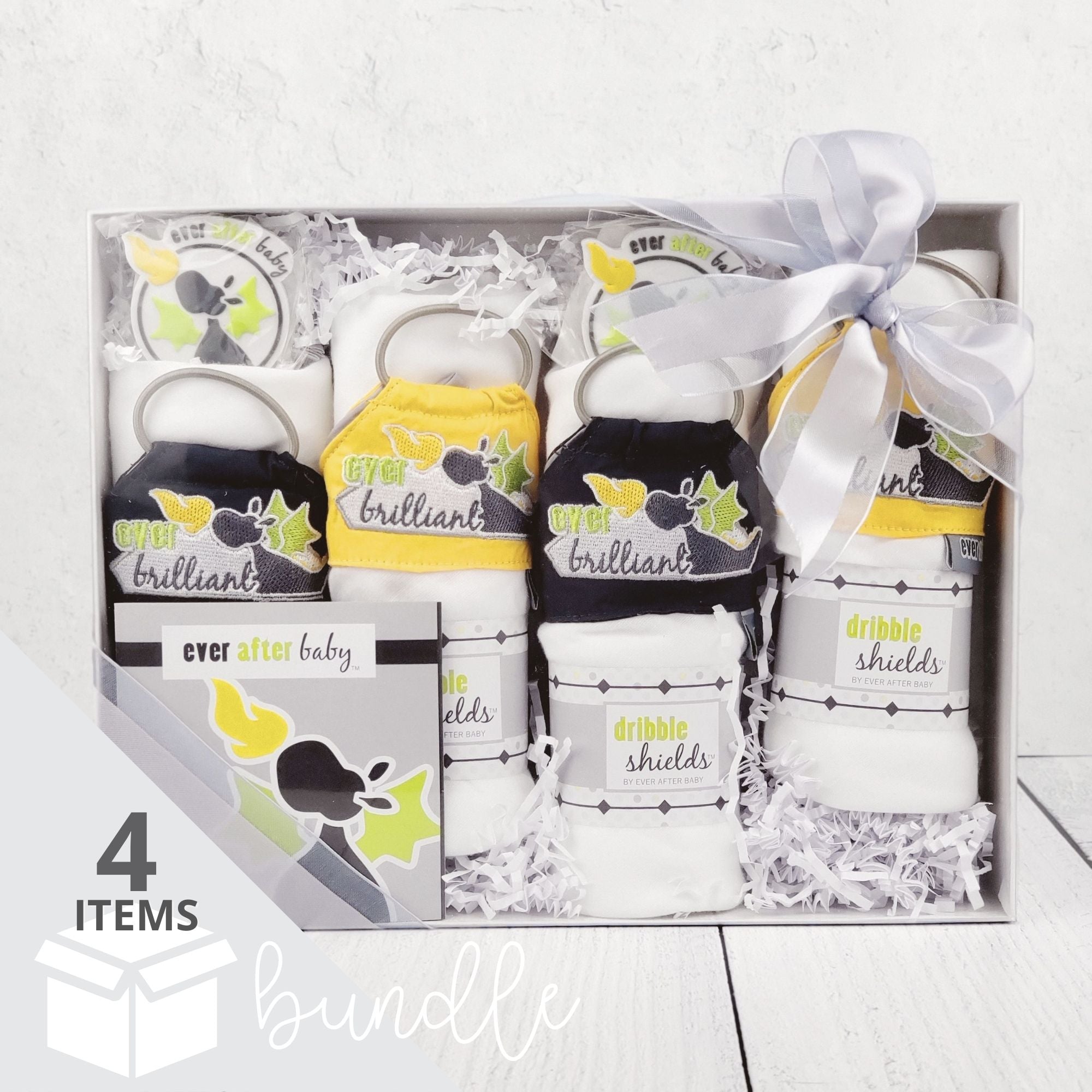 Dribble Shield™ Burp Cloths 4-pack Gift Set in Brilliant  Dribble Shield™ Burp Cloths 4-pack Gift Set in Brilliant