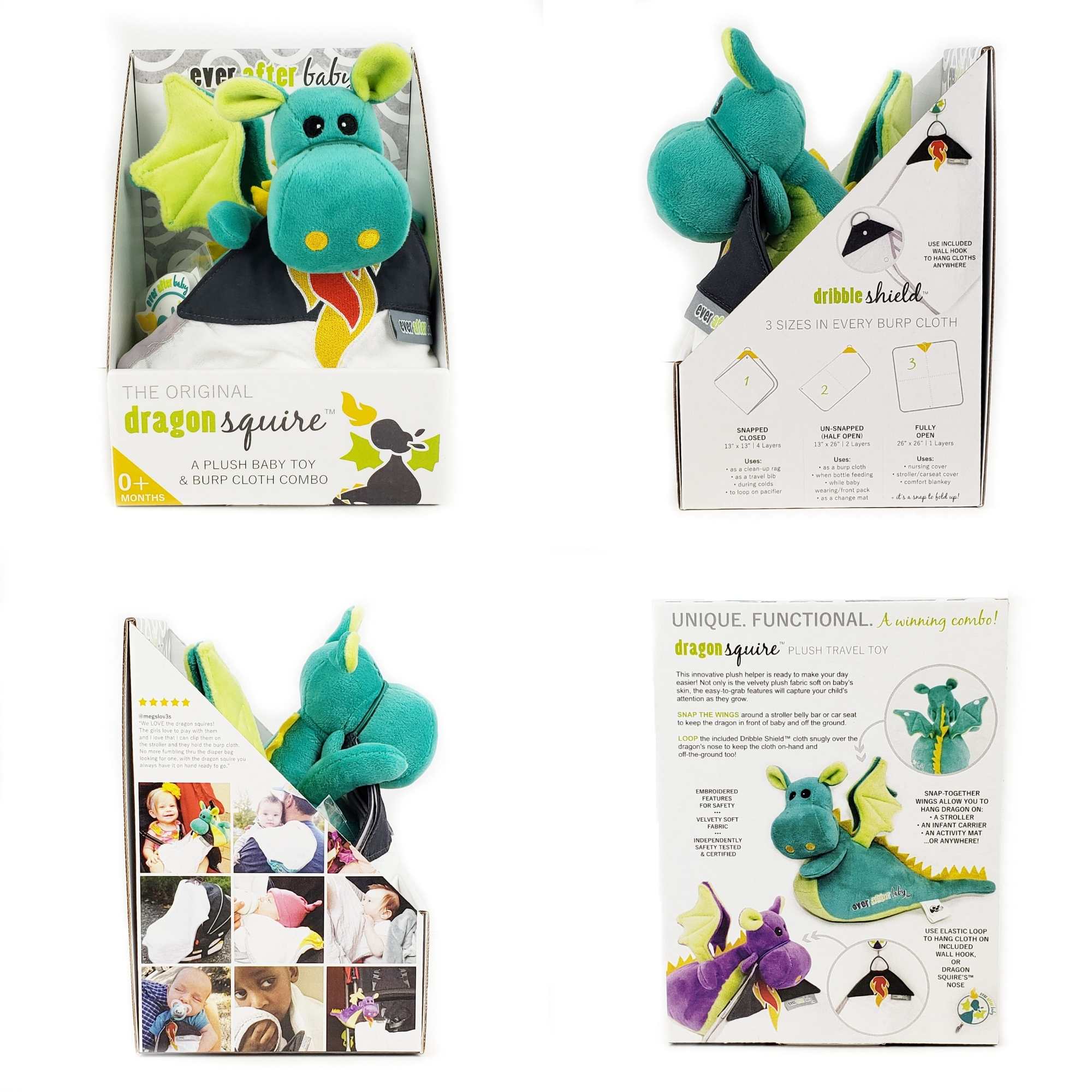Dragon Squire Travel Toy + Multipurpose Cloth (Teal)  Dragon Squire Travel Toy + Multipurpose Cloth (Teal)