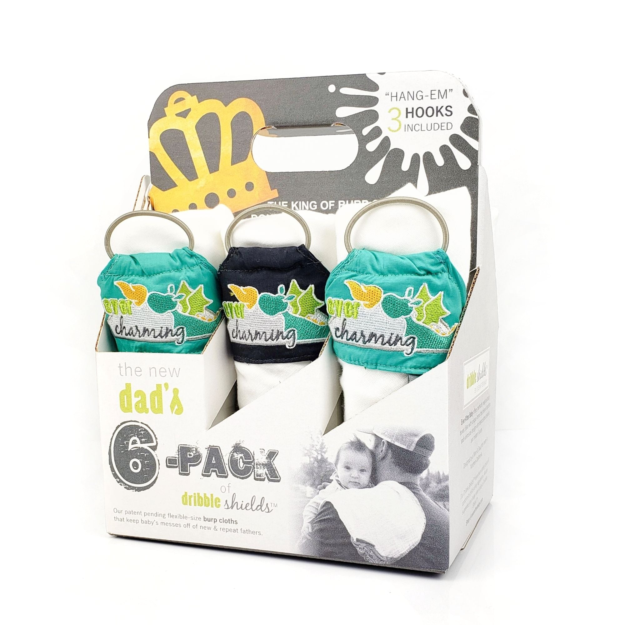 The New Dad's 6-Pack of Dribble Shields in Charming  The New Dad's 6-Pack of Dribble Shields in Charming