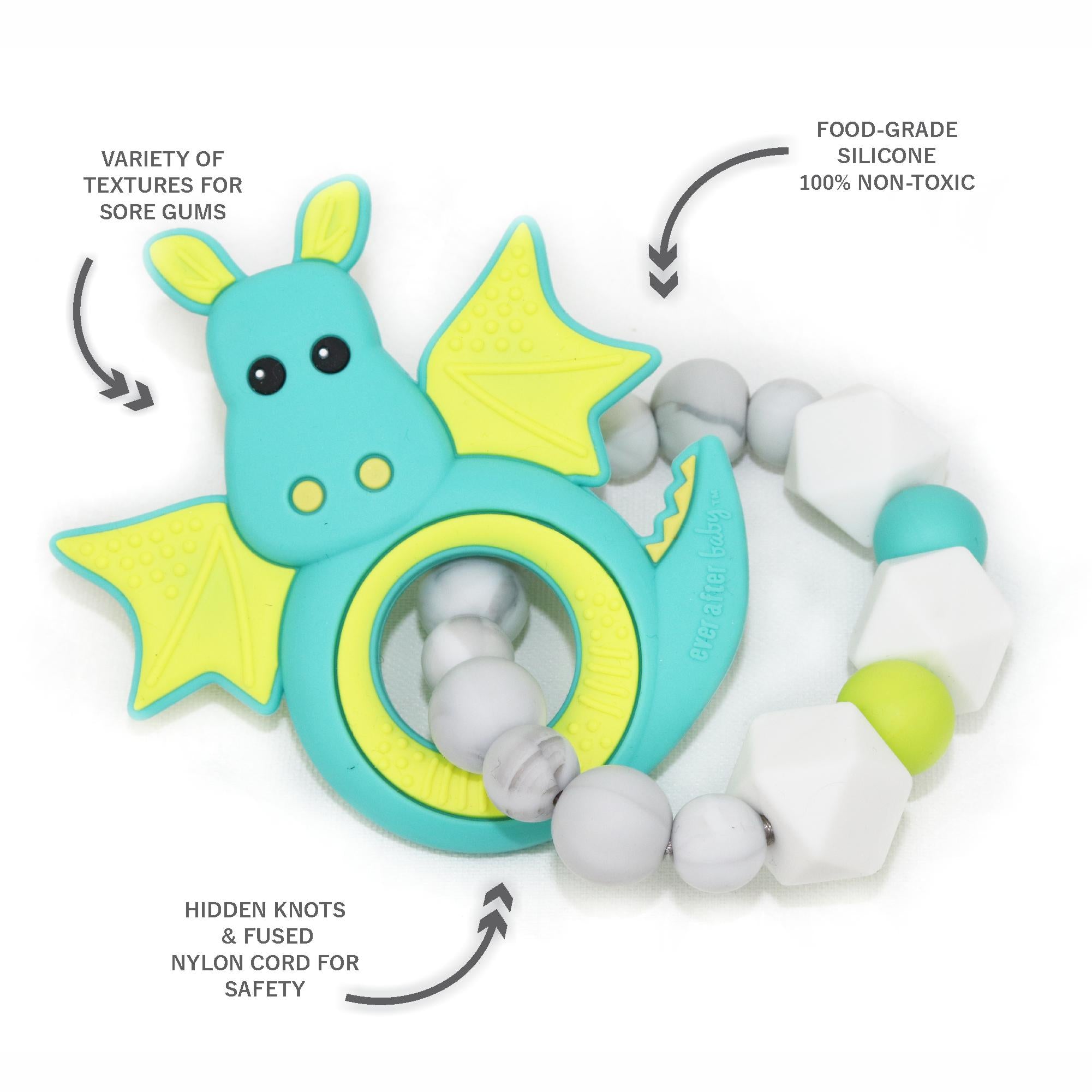 Dragon Teething Ring - Teal  Dragon Teething Ring - Teal
