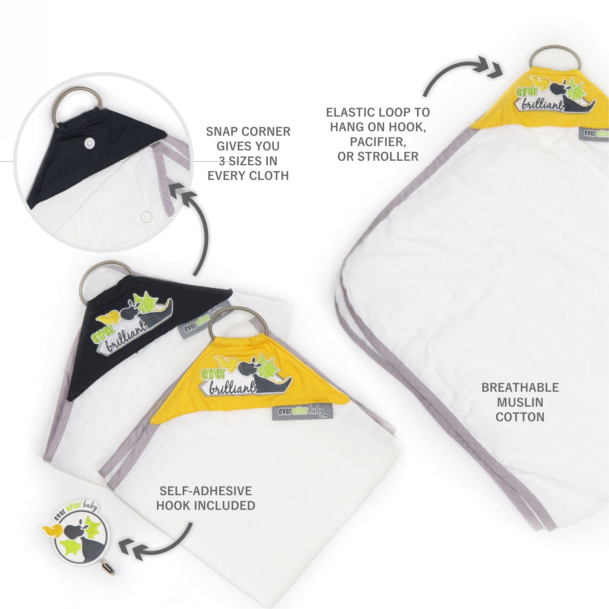 Dribble Shield™ 2-pack Multipurpose Cloths in Brilliant  Dribble Shield™ 2-pack Multipurpose Cloths in Brilliant