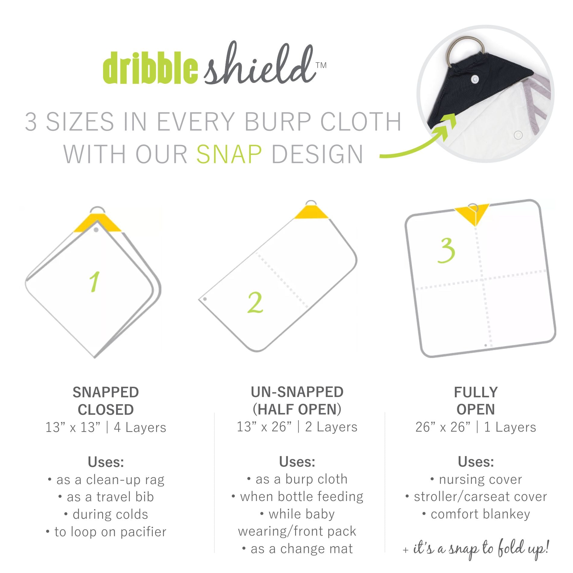 Dribble Shield™ 2-pack Multipurpose Cloths in Brilliant  Dribble Shield™ 2-pack Multipurpose Cloths in Brilliant