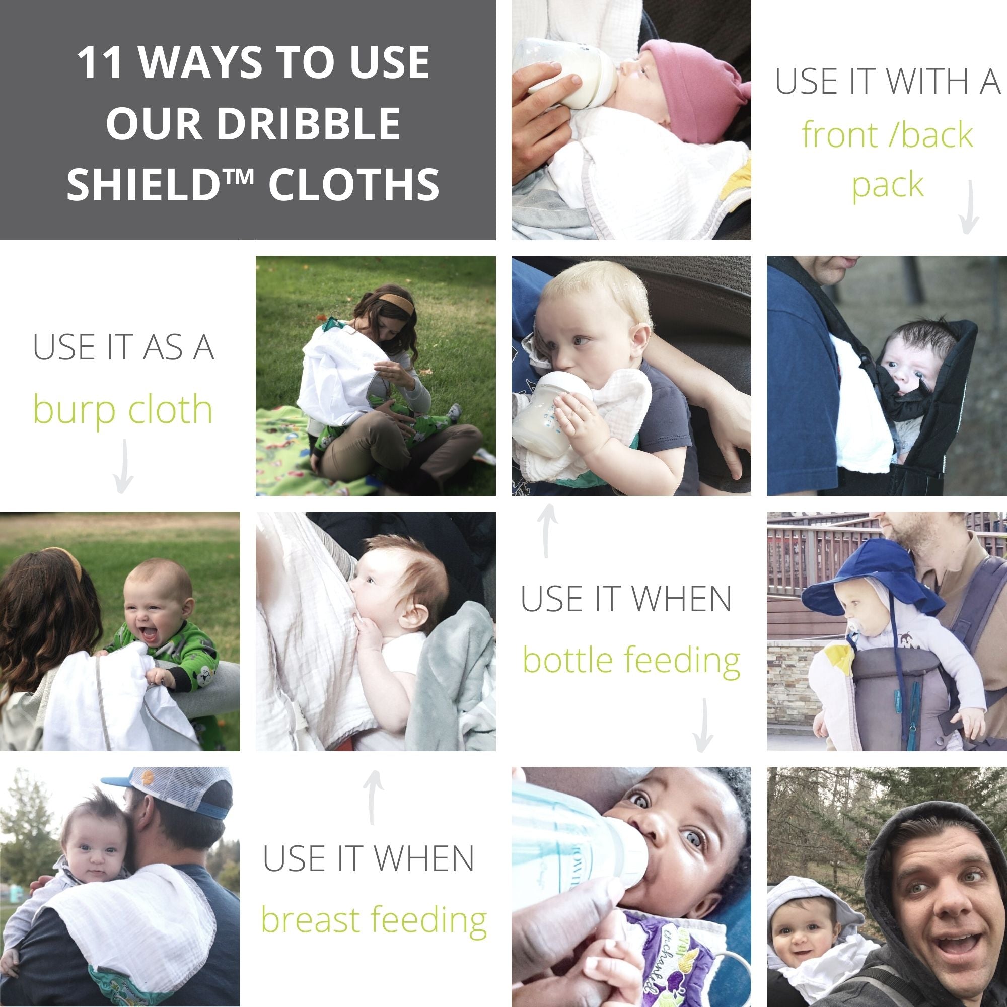 Dribble Shield™ 2-pack Multipurpose Cloths in Enchanted  Dribble Shield™ 2-pack Multipurpose Cloths in Enchanted
