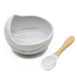 Magic Stay-put Baby Bowl & Spoon Set in Brilliant Gray  Magic Stay-put Baby Bowl & Spoon Set in Brilliant Gray