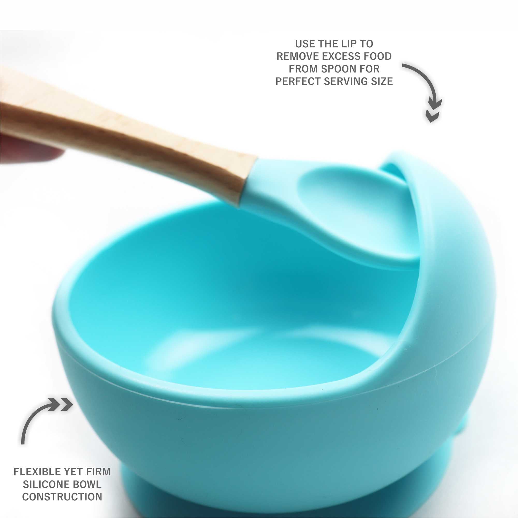 Magic Stay-put Baby Bowl & Spoon Set in Brilliant Gray  Magic Stay-put Baby Bowl & Spoon Set in Brilliant Gray