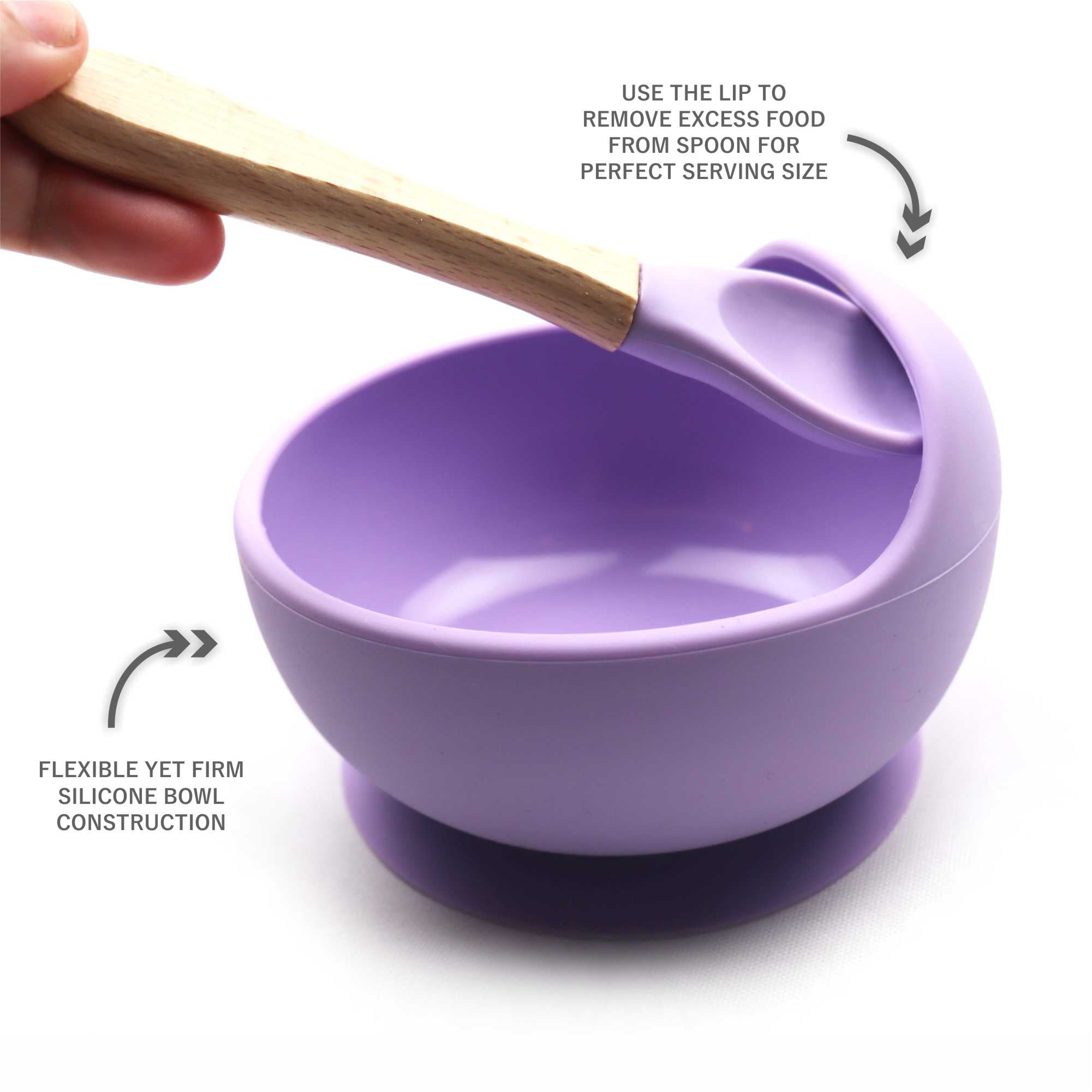Magic Stay-put Baby Bowl & Spoon Set in Enchanted Purple  Magic Stay-put Baby Bowl & Spoon Set in Enchanted Purple