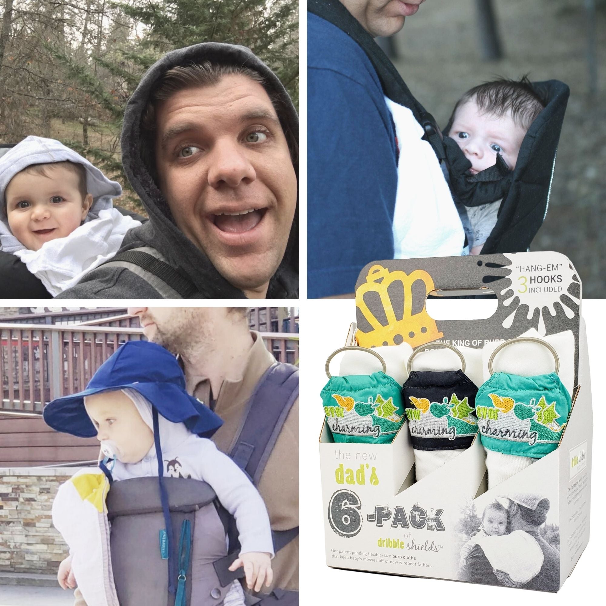 The New Dad's 6-Pack of Dribble Shields in Charming  The New Dad's 6-Pack of Dribble Shields in Charming