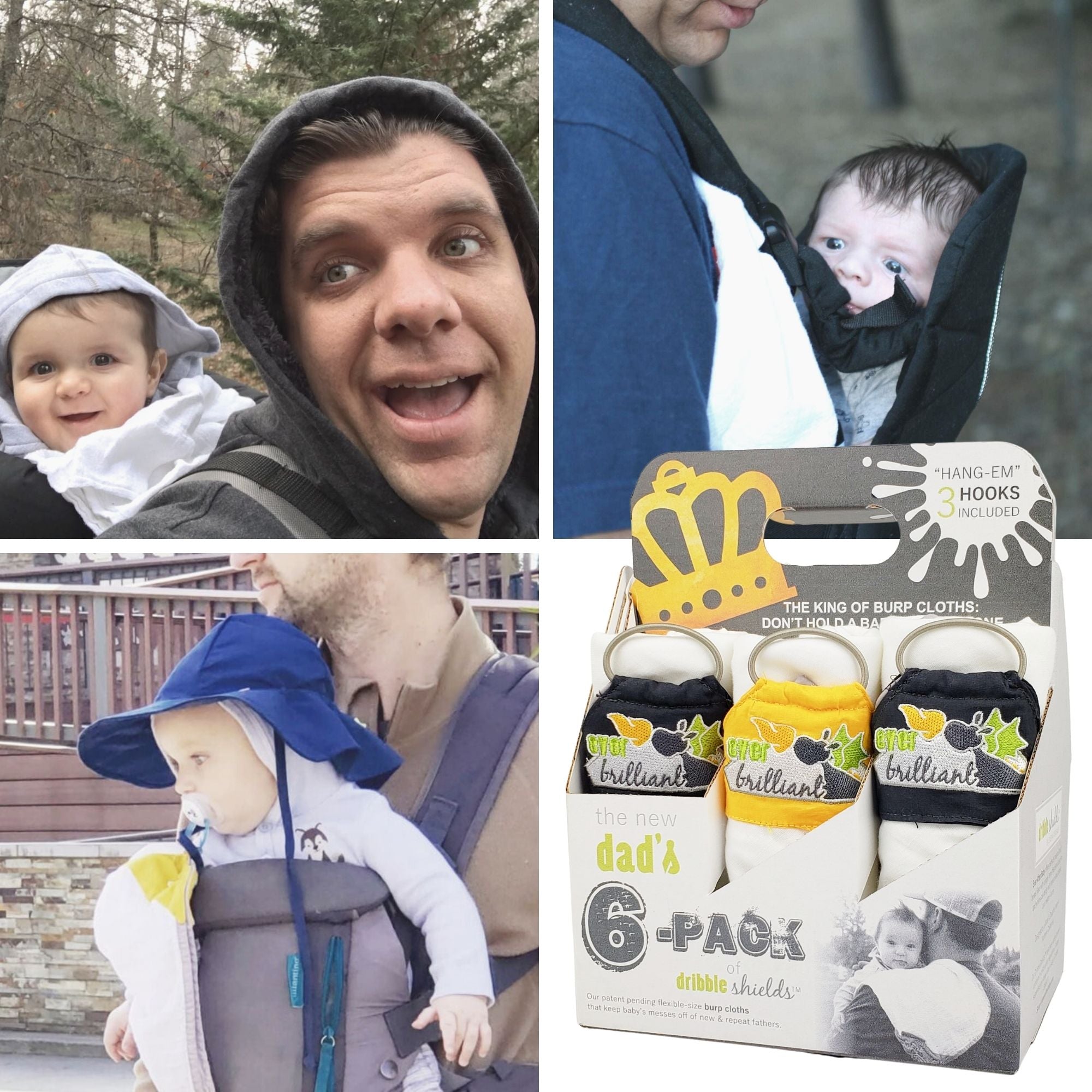 The New Dad's 6-Pack of Dribble Shields in Brilliant  The New Dad's 6-Pack of Dribble Shields in Brilliant