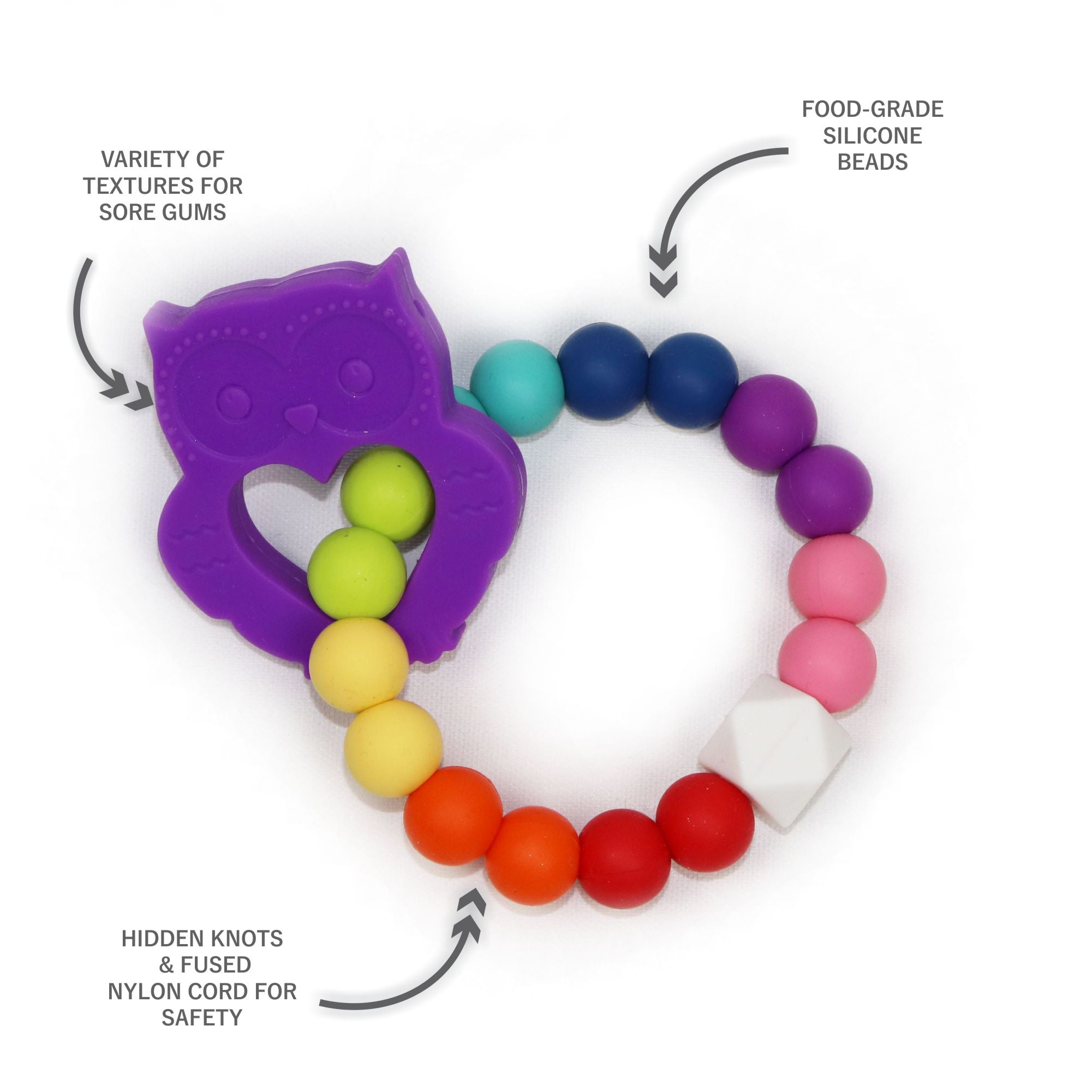 Owl Teething Ring in Enchanted Purple  Owl Teething Ring in Enchanted Purple