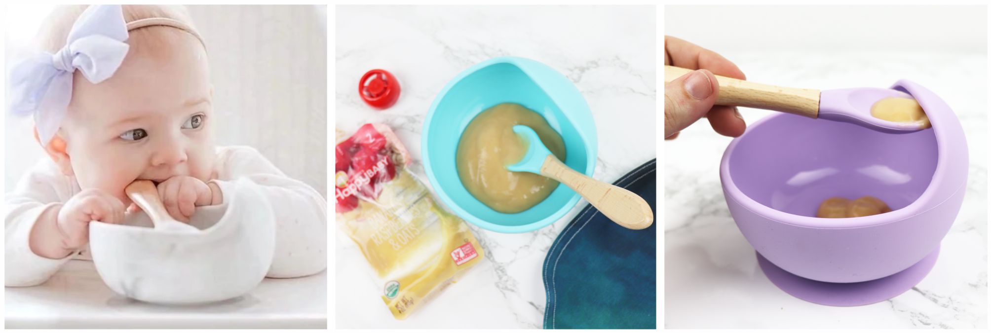 Magic Stay-put Baby Bowl & Spoon Set in Brilliant Gray  Magic Stay-put Baby Bowl & Spoon Set in Brilliant Gray