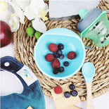 Magic Stay-put Baby Bowl & Spoon Set in Charming Teal  Magic Stay-put Baby Bowl & Spoon Set in Charming Teal