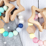 Star Rattle Teething Ring - Teal Blue  Star Rattle Teething Ring - Teal Blue