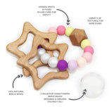 Star Rattle Teething Ring - Purple Pink  Star Rattle Teething Ring - Purple Pink