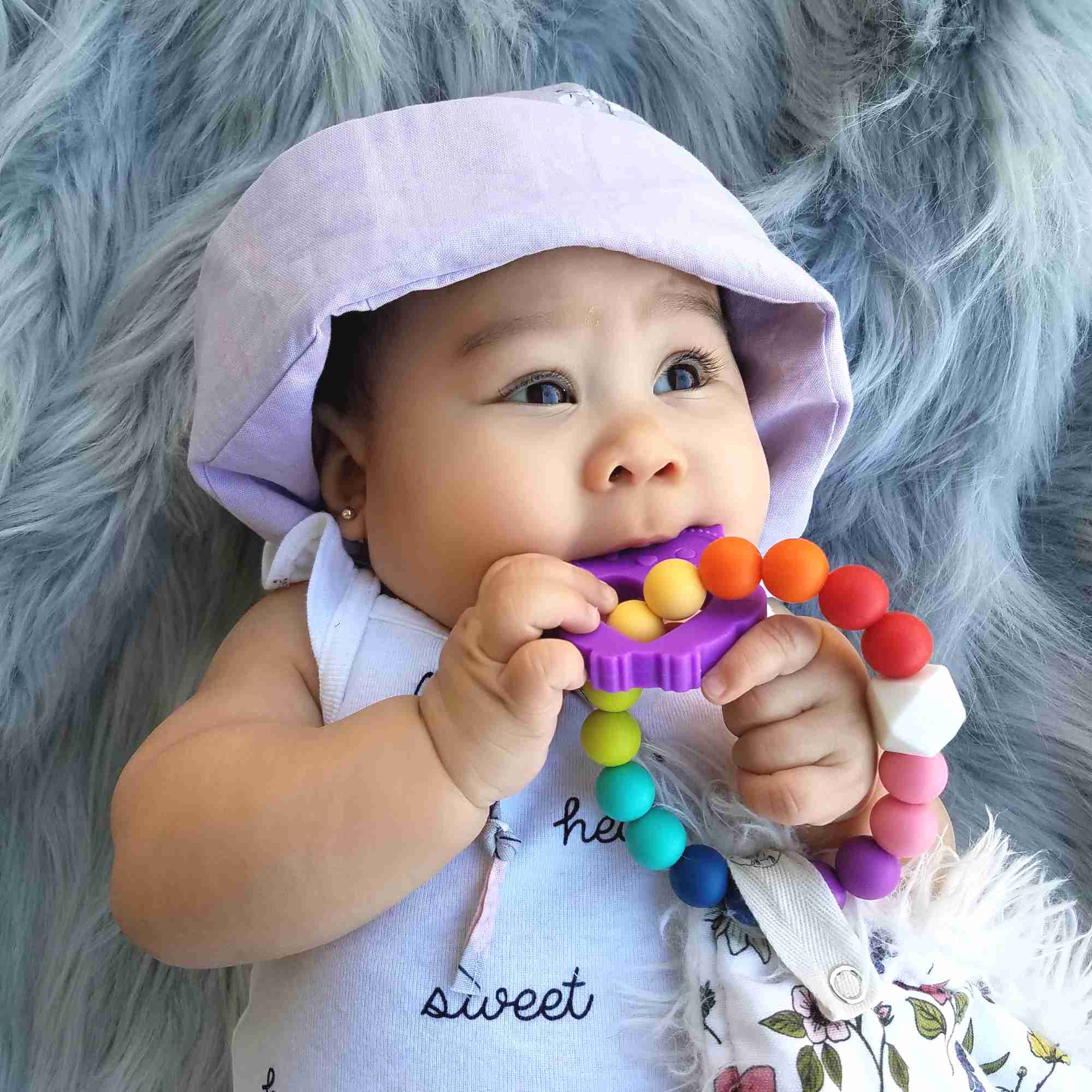 Owl Teething Ring in Enchanted Purple  Owl Teething Ring in Enchanted Purple